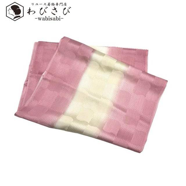 道中着 流水に花模様 霞模様 古晒色 縮緬 H-4078 | リユース着物わびさび 