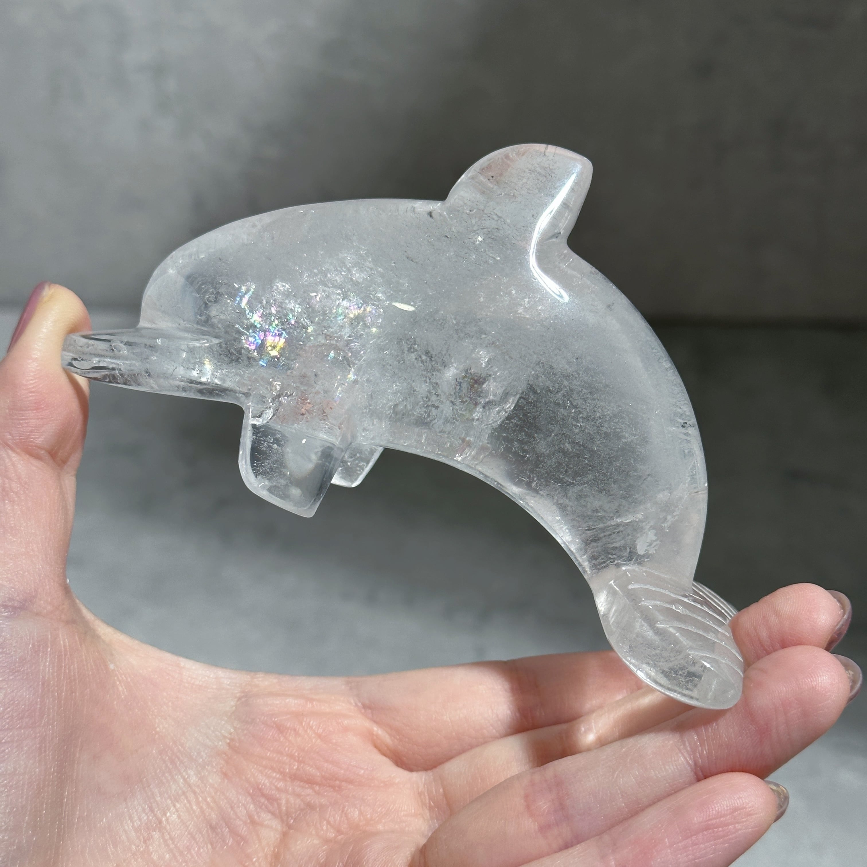 虹◎ミナスジェライス産クリアクォーツ イルカ22◇Clear Quartz◇ 天然石・鉱物・パワーストーン