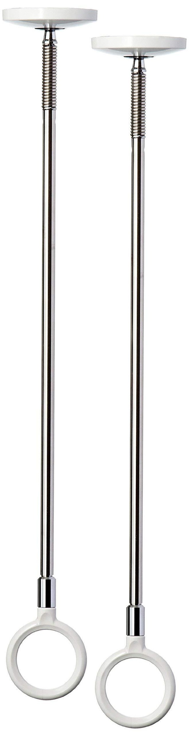 川口技研(Kawaguchigiken) 室内用物干し ホスクリーン SPC-W-2P ホワイト 2本組 竿立てホルダー付き