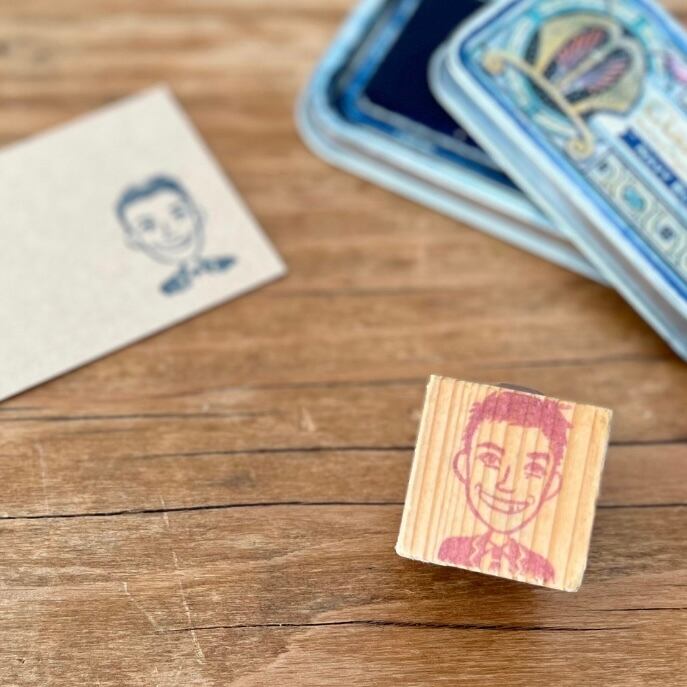 はんこ ハンコ かわいい オーダー イラスト キャラクター受注製作 似顔絵はんこ4.1×4.1〜6×6㎝以内 オリジナル 先生 プレゼント 記念品