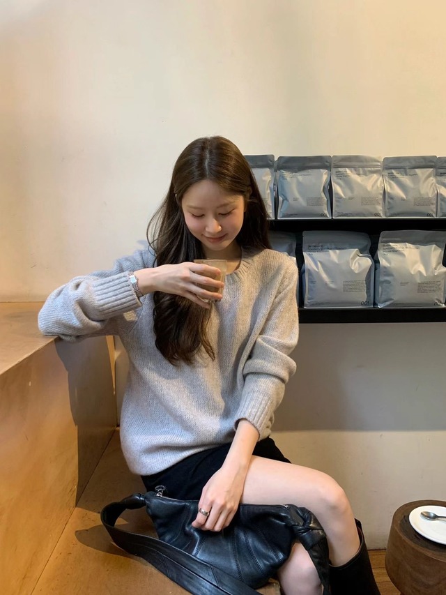 (予約) ounce / Deer Alpaca boxy knit 3color