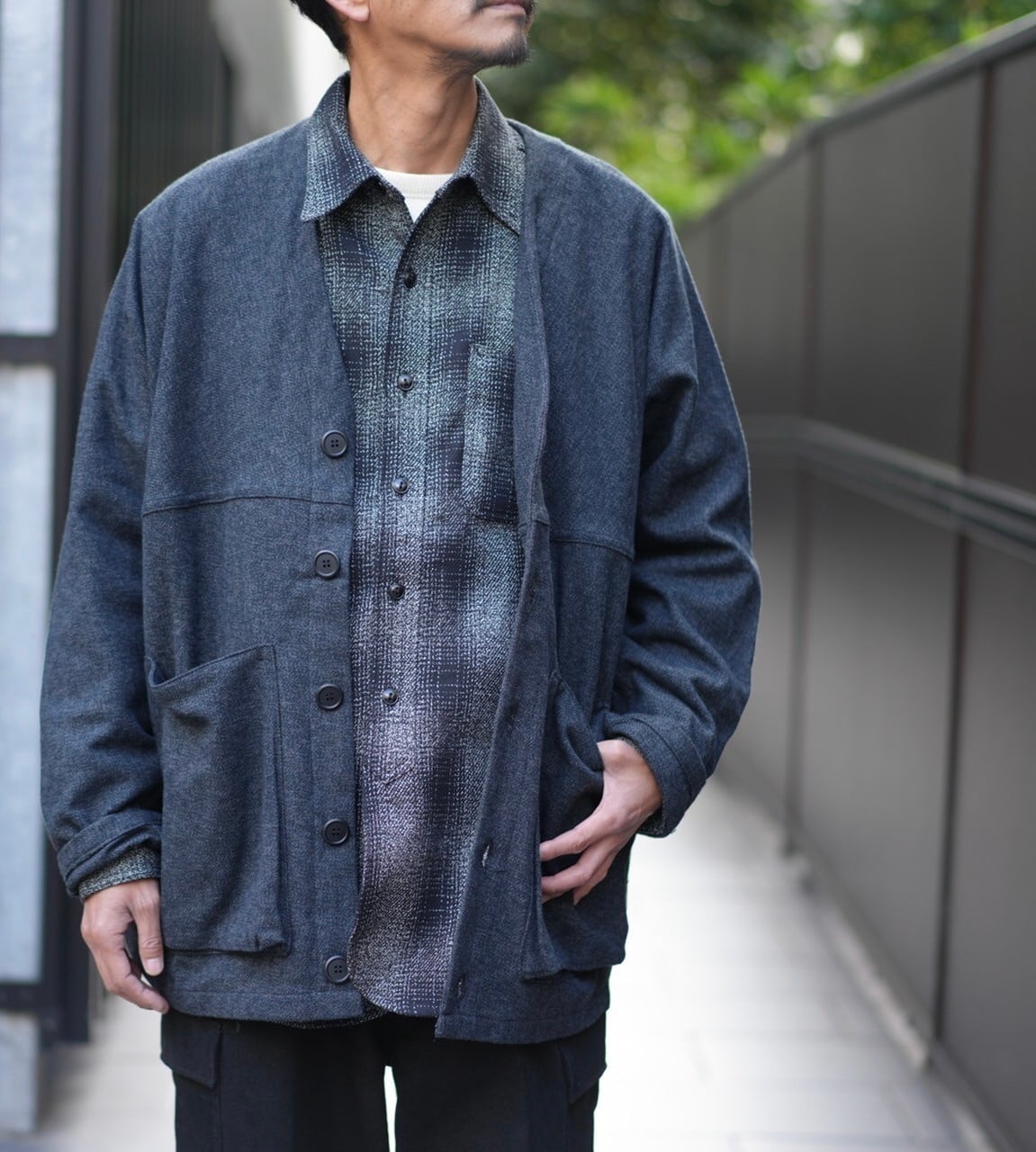 SASSAFRAS(ササフラス) / Digs Crew Carde Jacket -Black- (SF-232052)