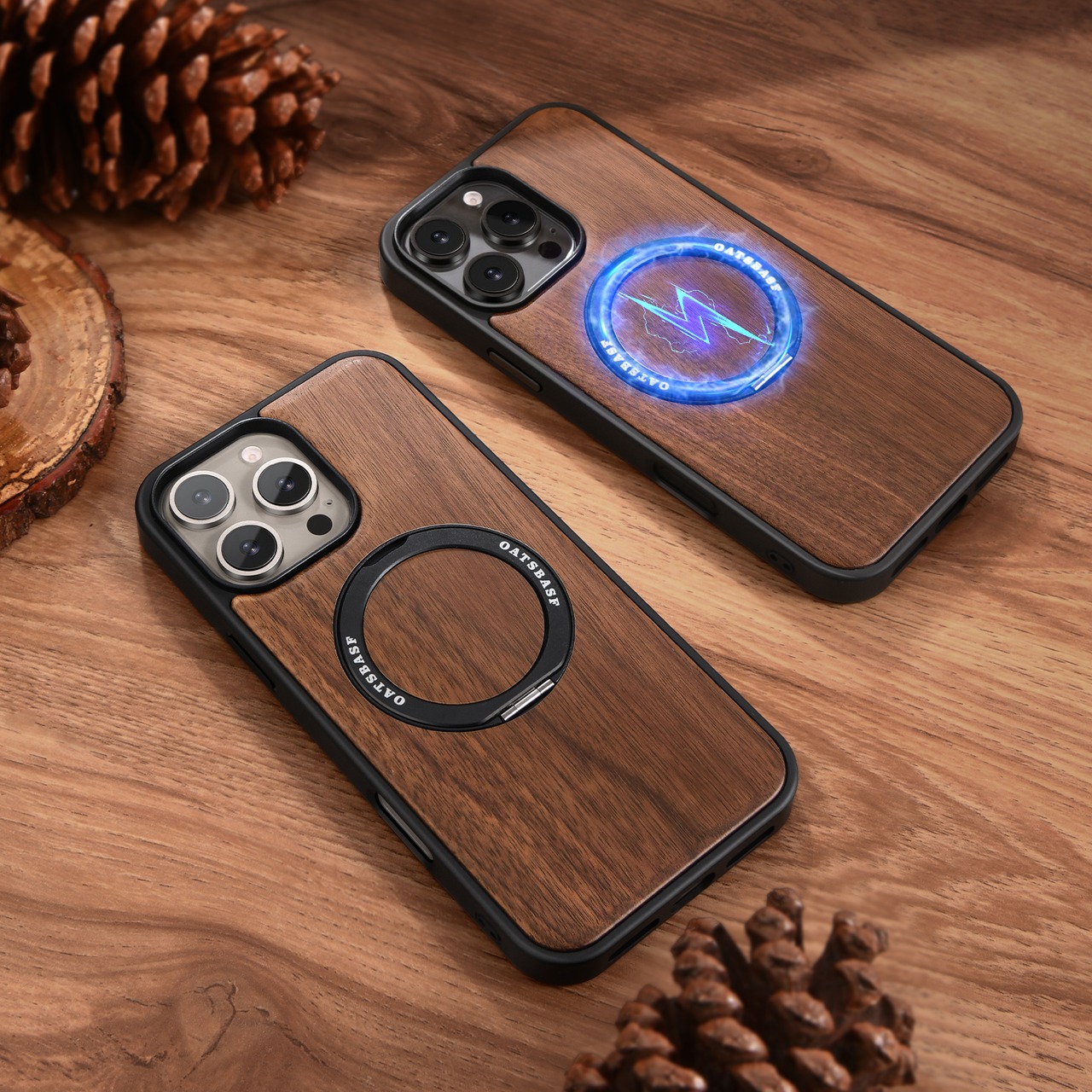 ◆iPhone 16/15/Pro/Pro Max◆ Wood × Aluminum Phone Case / ウッド × アルミニウム スマホケース