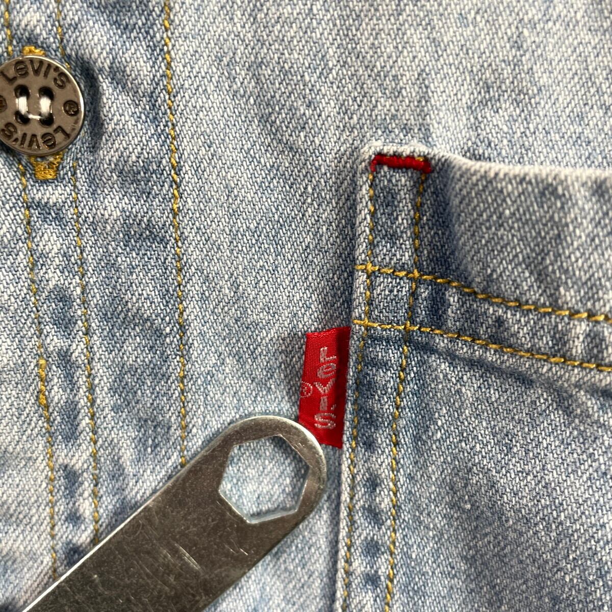 90年代 Levi's リーバイス 長袖 デニムシャツ メンズM相当 古着 90s