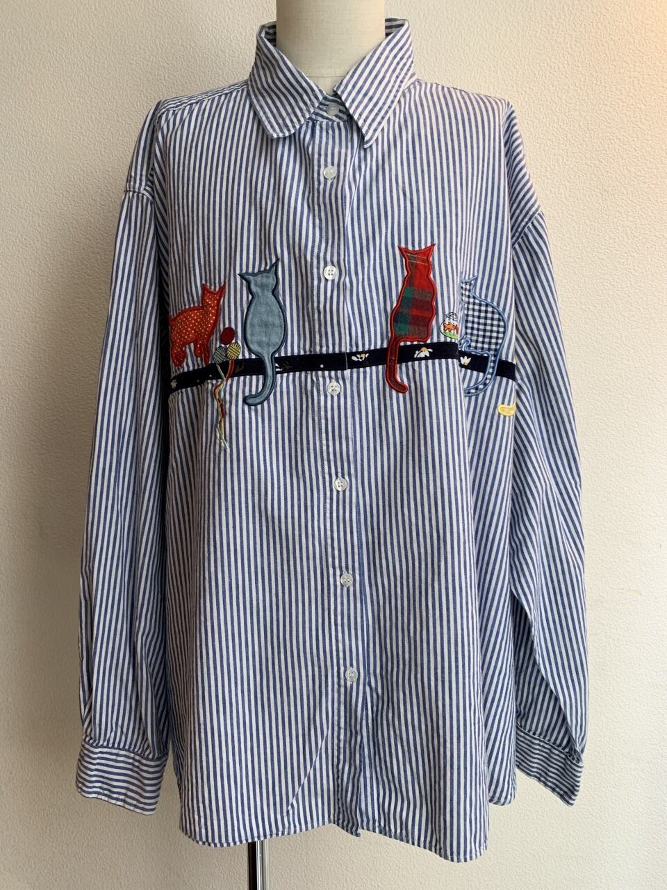 1990's Big Silhouette Embroidery Shirt