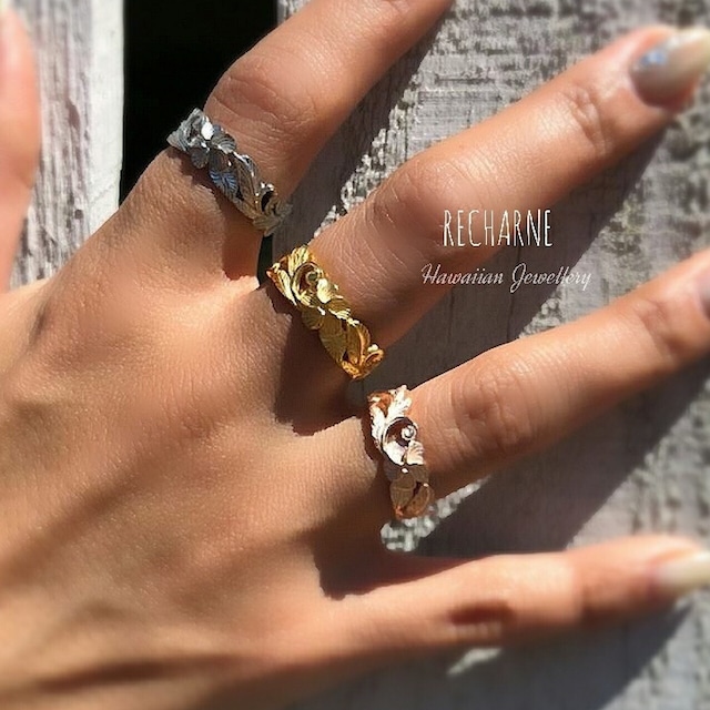 Plumeria ring 24K・ピンク・グリーンゴールドコーティング