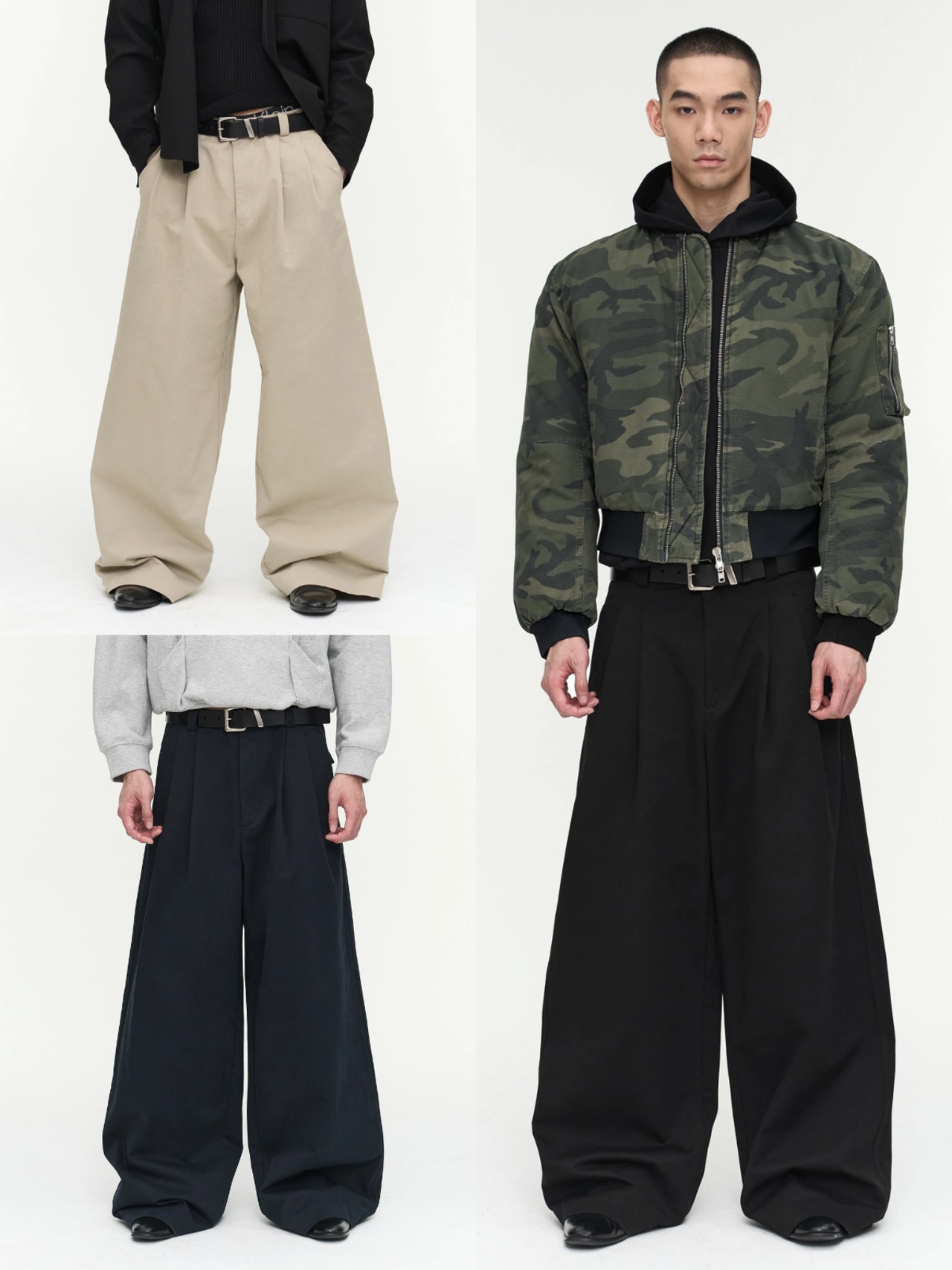NFAI. Double Pleat Wide Trousers