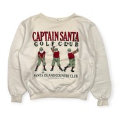 希少 レア CAPTAIN SANTA キャプテンサンタ CLUB プリント スウェット トレーナー シャツ サイズ M /ホワイト/オールド/ビンテージ