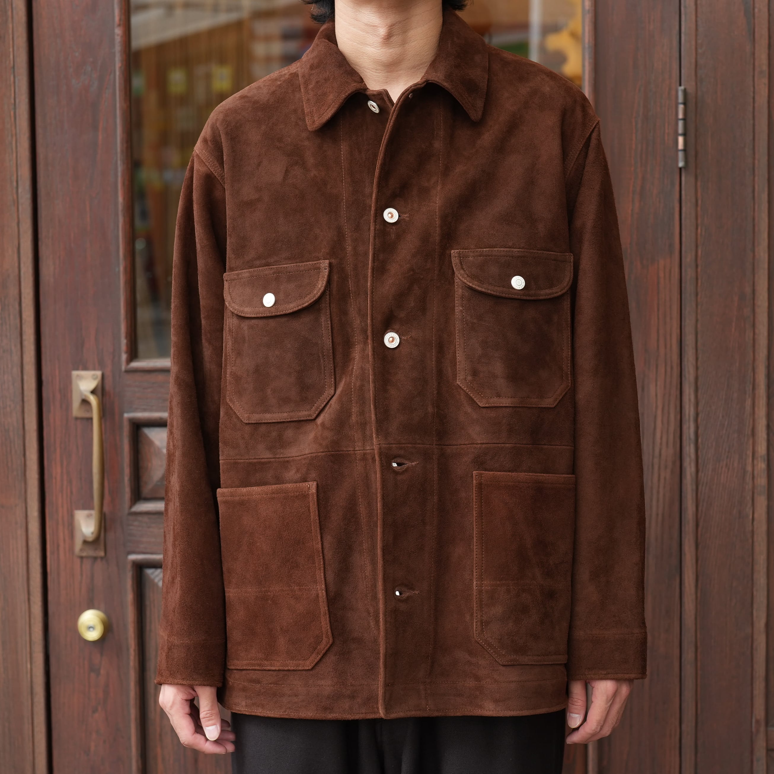 HERILL(へリル)26AW "Lambsuede Railroad ChoreJacket" -Brown-