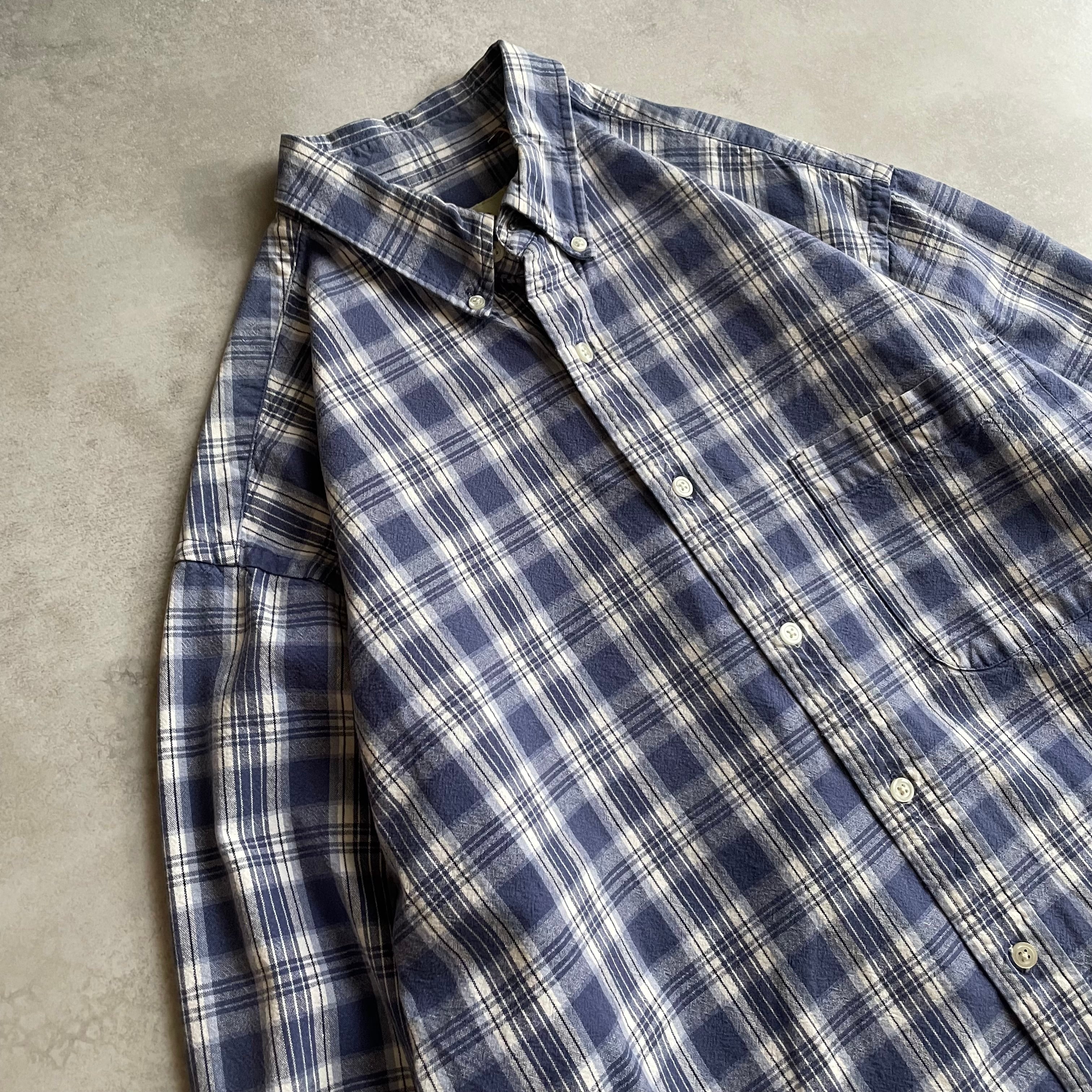 トップス 1990's Eddie Bauer L/S shirt check blue 90s Eddie Bauer L/S cotton check B.D shirt | 0 0 2