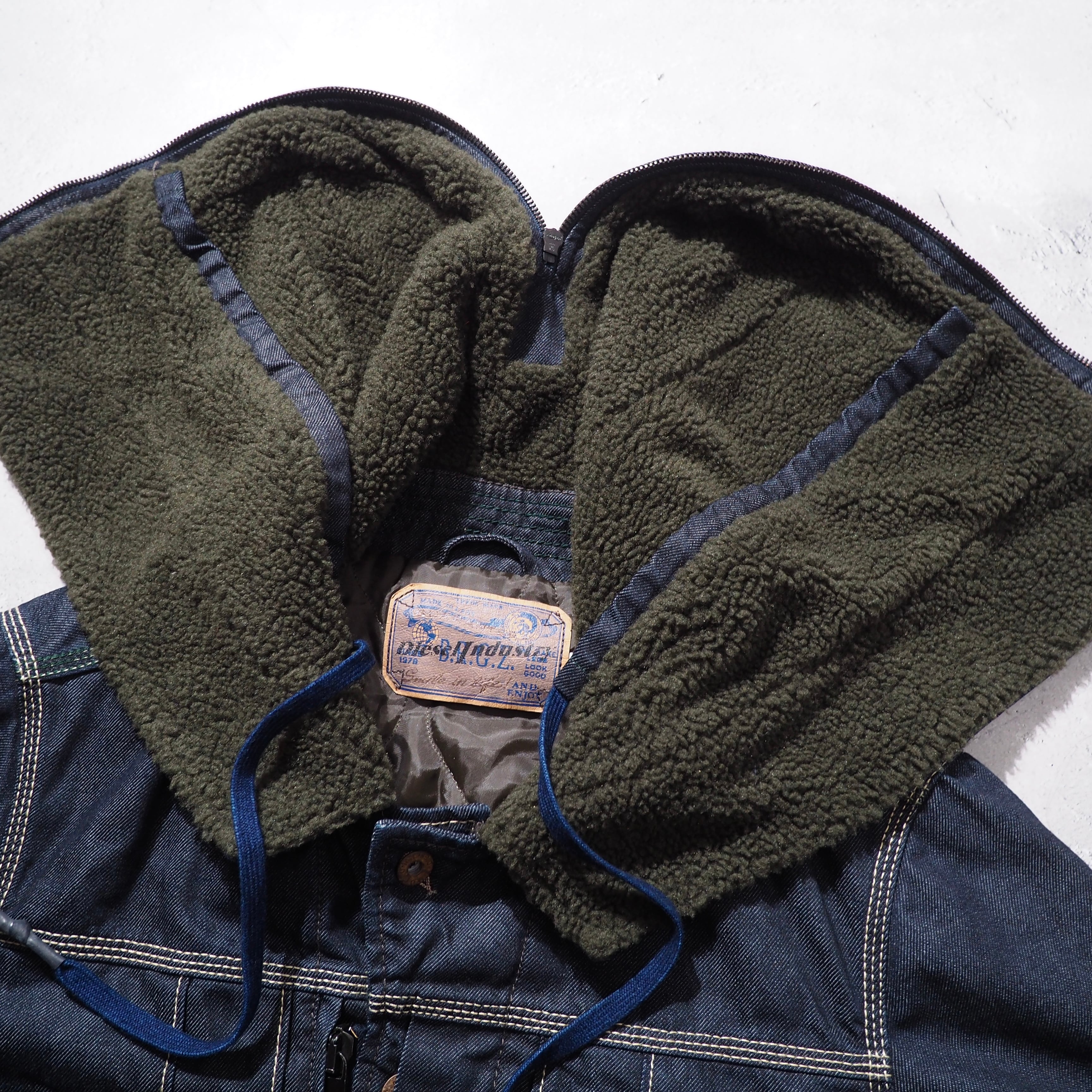 " DIESEL " Deformed Hood Design Denim jacket (made in Italy)