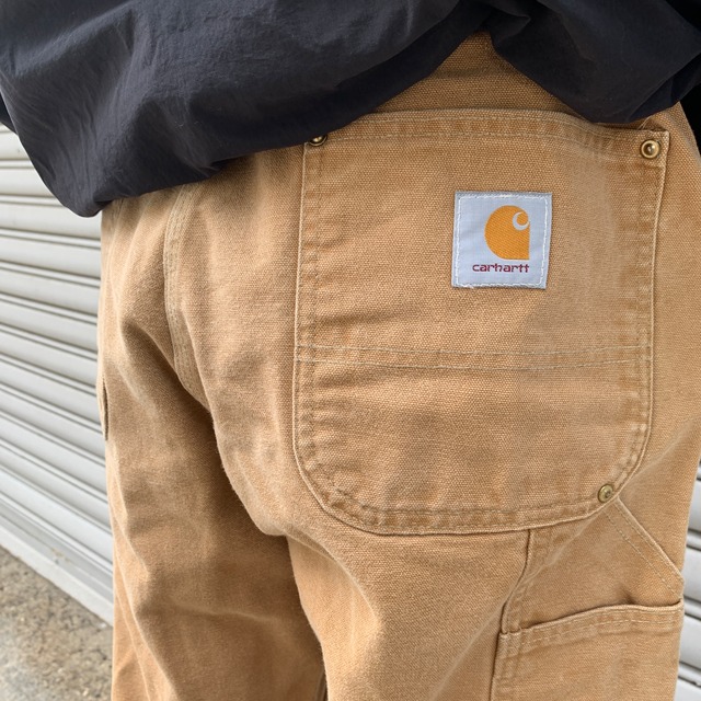 90s USA carhartt ダブルニーダックペインターパンツ 茶系 W38