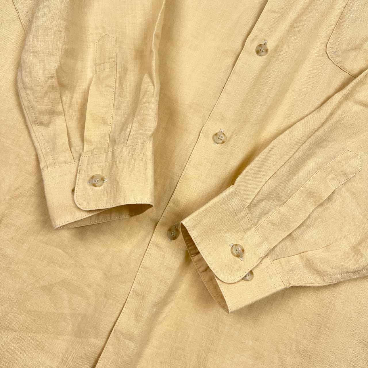 リネン100% Vexio バンドカラー 長袖シャツ 48/クリーム系 メンズ