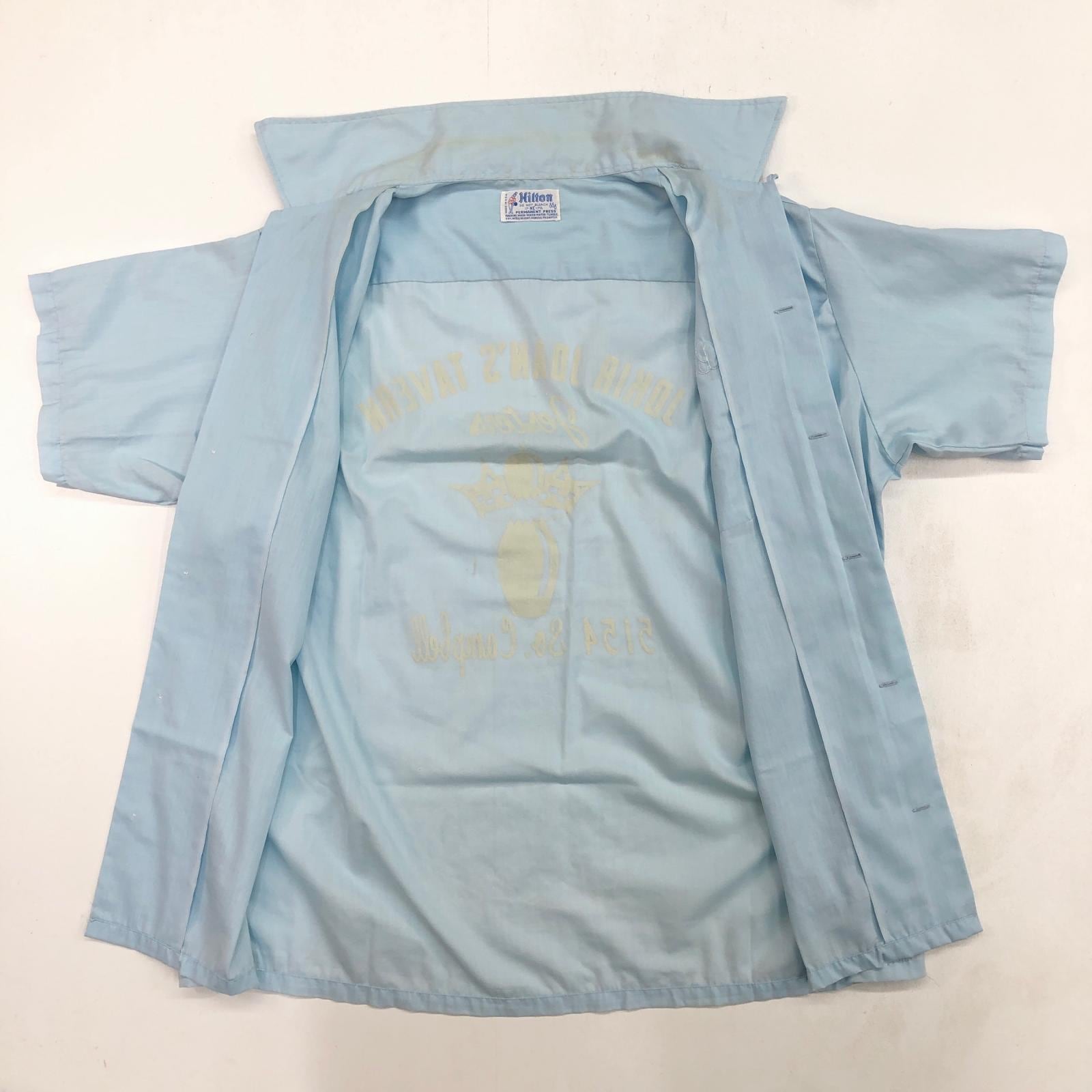HILTON ヒルトン 70年代 USA製 PERMANENT PRESSタグ 胸刺繍 プリント