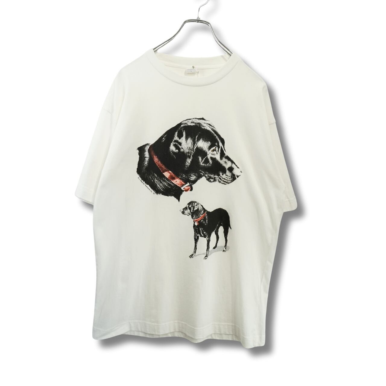 .Reed プリントTシャツ ラブラドール犬 DOGT(表記L・実寸L相当)|NA293