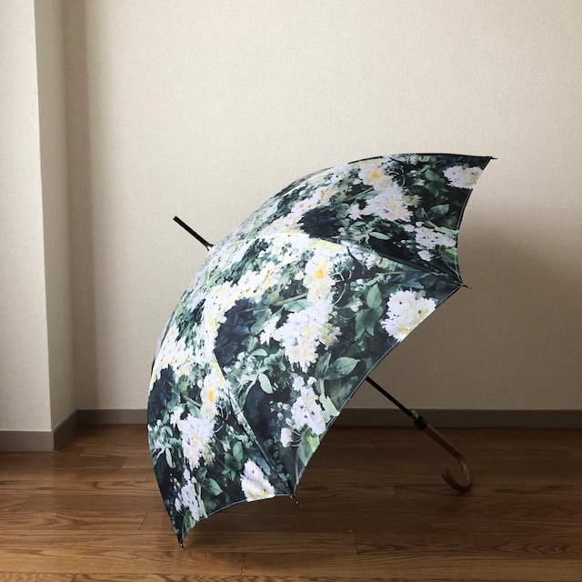 《即納可》イギリス製　白いモッコウバラの雨傘