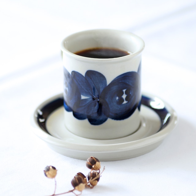 ARABIA アラビア Anemone アネモネ 70mm コーヒー カップ＆ソーサー - 44 北欧ヴィンテージ