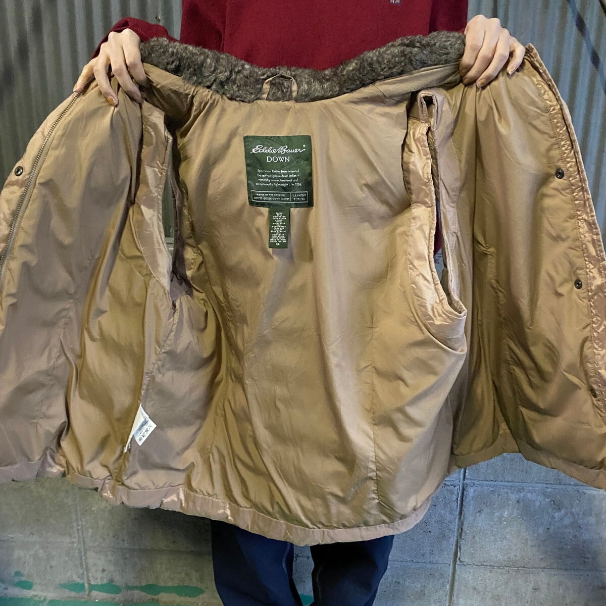 Eddie Bauer エディーバウアー グースダウンベスト メンズXL 古着