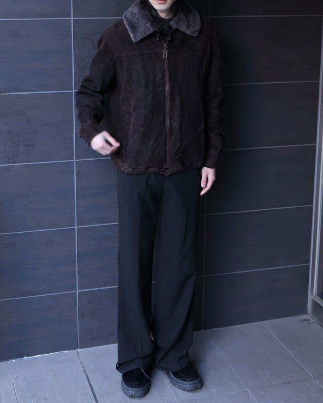 zip-up fur blouson