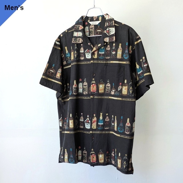 Orgueil 総柄開襟シャツ Speakeasy shirt　（Black）