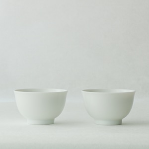 煎茶用白い湯呑み茶碗２客セット　日本製
