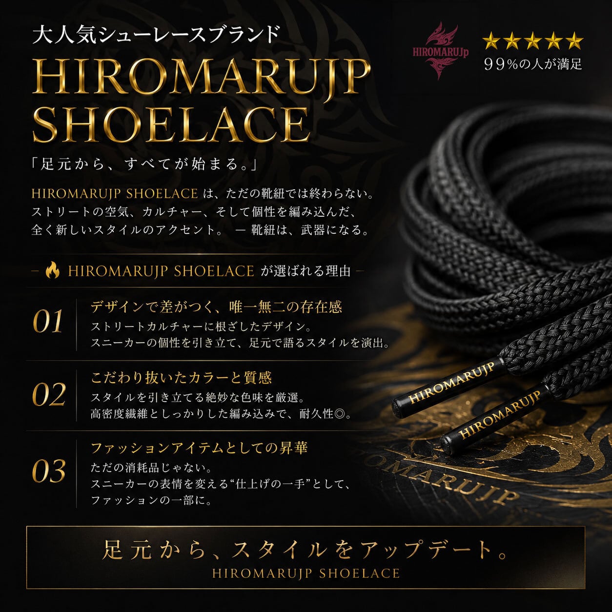 ワックスシューレース WAX SHOELACE 文字入り 靴ひも くつひも 平紐
