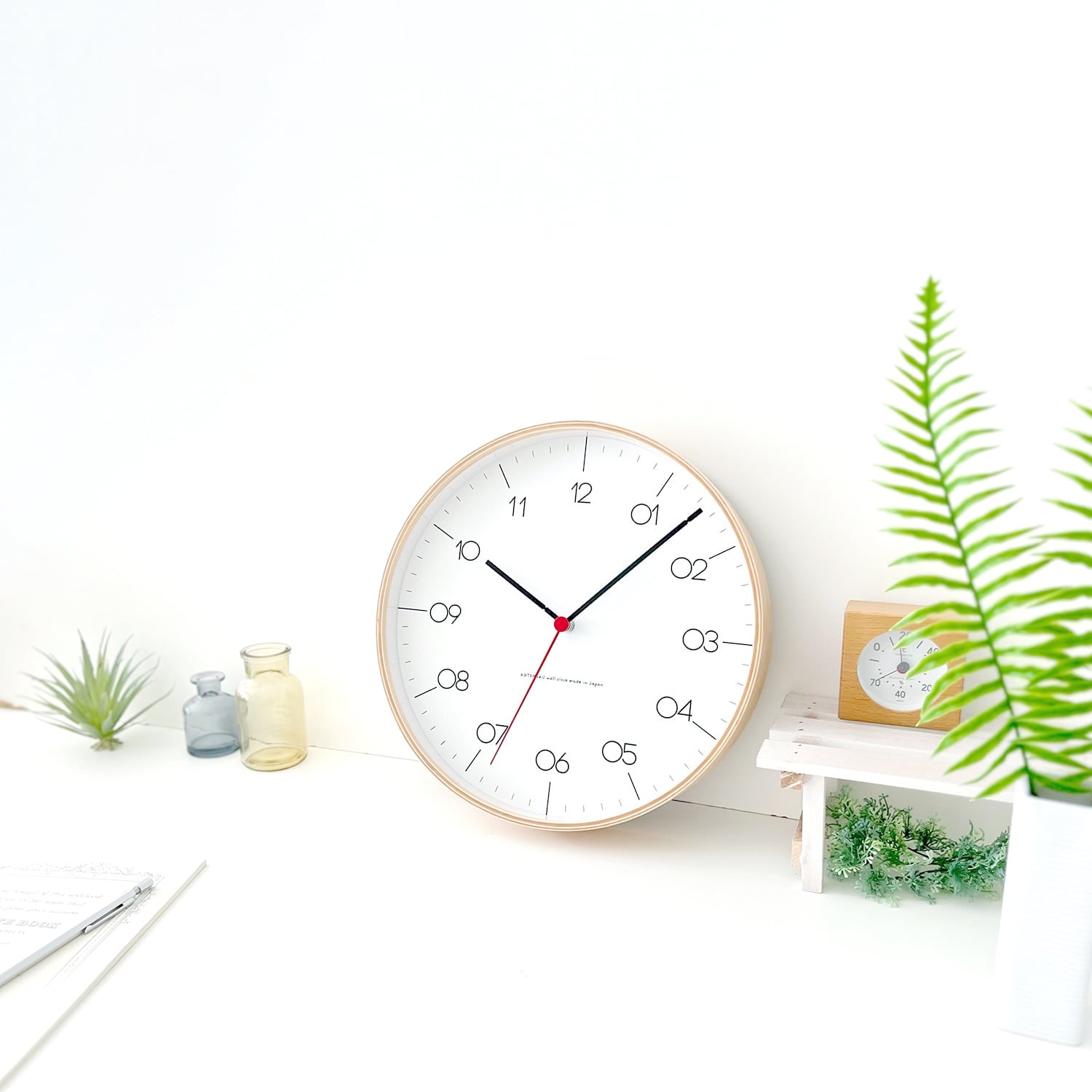 KATOMOKU plywood clock 24 ナチュラル km-150NAS 掛け時計 SKP