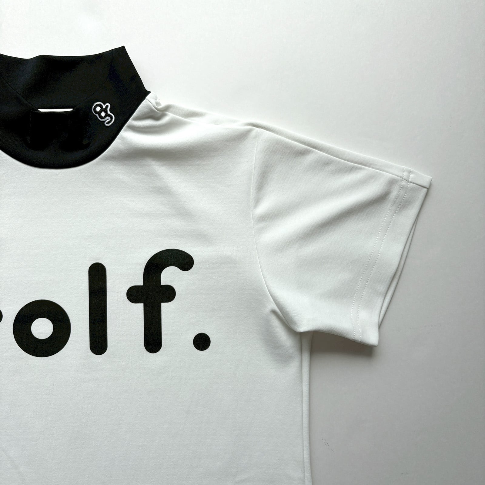 WOMEN'S】LOGO PRINT MOCK NECK SHIRT -OFF WHITE / BLACK- | 8G SHOOT
