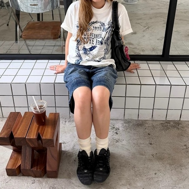 オーナメントフレームグラフィックTシャツ 2col R02450