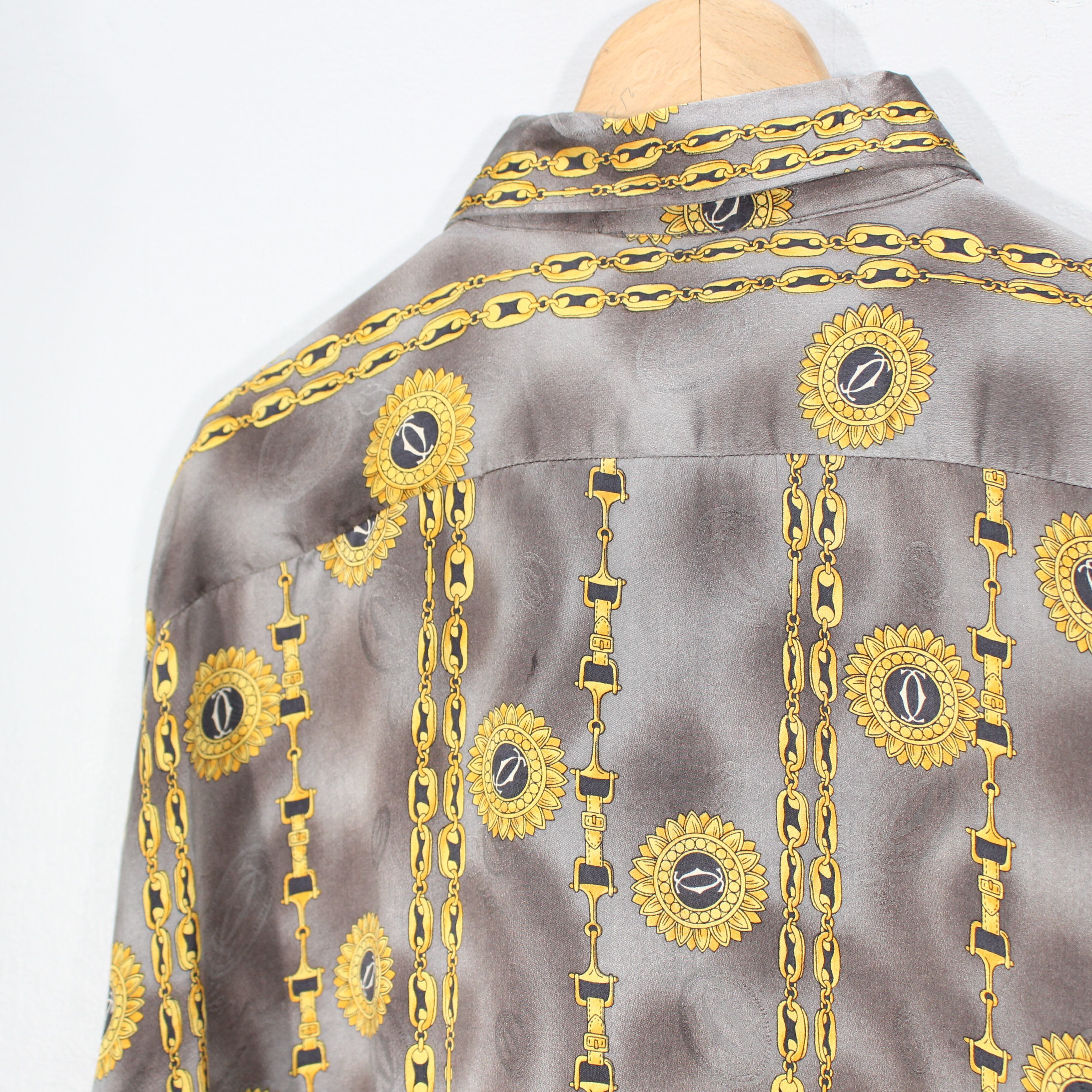 USA VINTAGE SCARF PATTERNED SILK100% DESIGN SHIRT/アメリカ古着