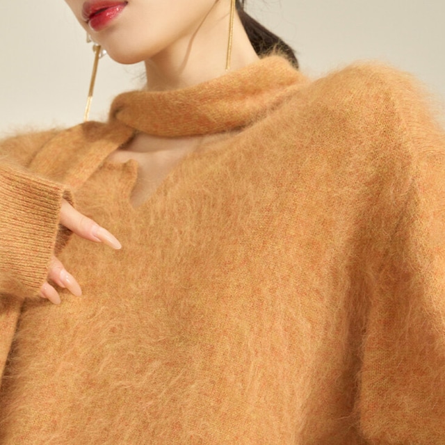 スカーフ付き ニット プルオーバー　1col　H11172