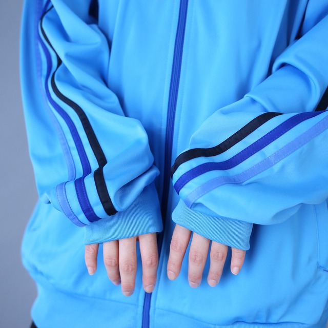 "adidas" beautiful blue collar loose track jacket