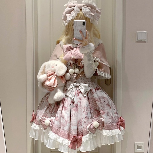 ゆめかわいい 量産型ロリィタ ケープ セットアップ ふんわり ジャンパースカート