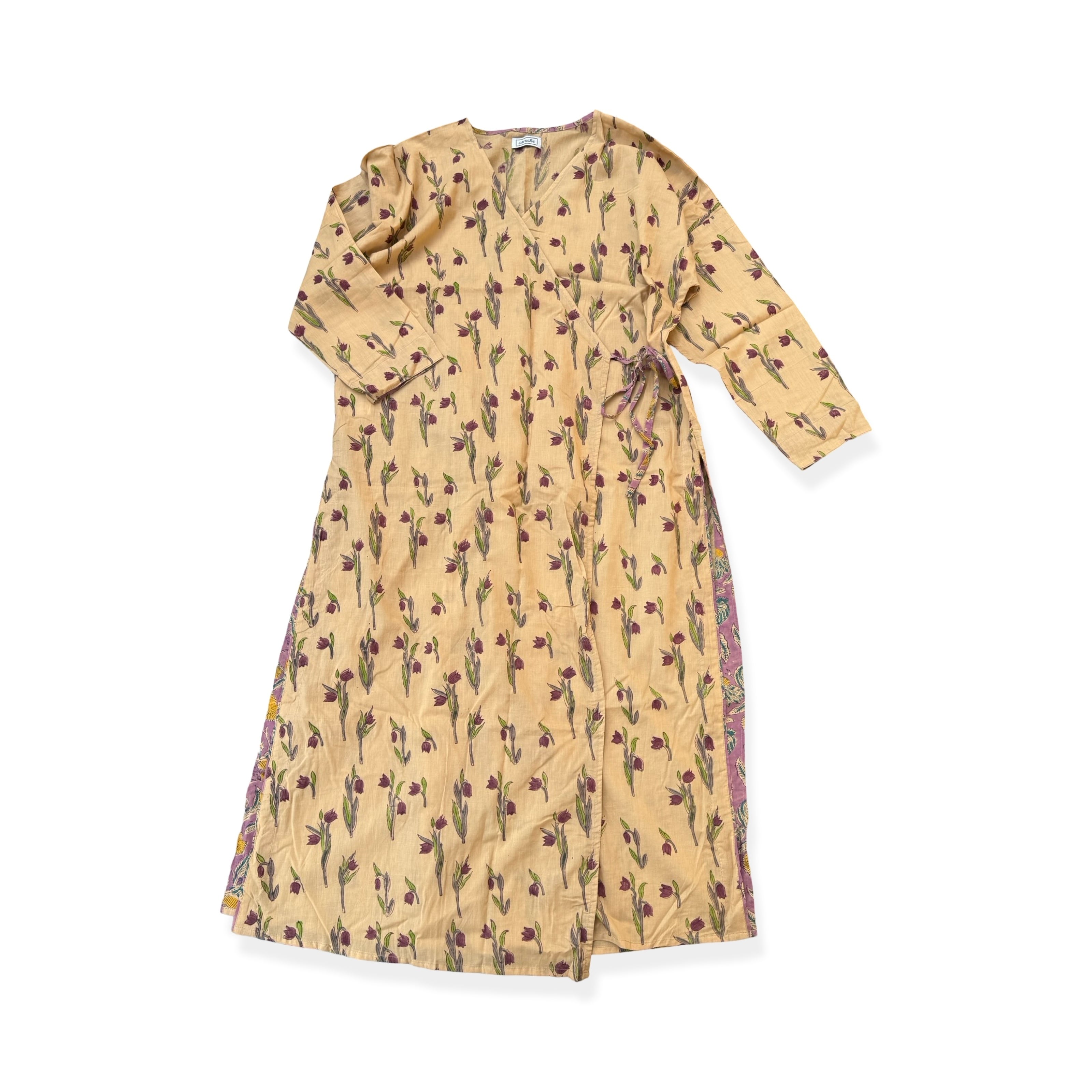 saruche ブロックプリントカシュクールクルタ Kinari Purple