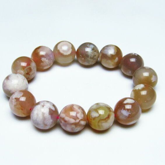 チェリーブロッサムアゲート ブレスレット 桜瑪瑙 16mm 111-24567