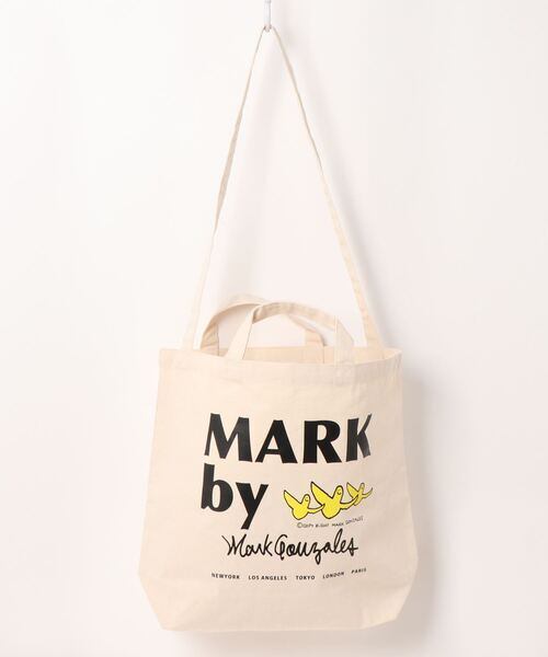 Mark Gonzales (マークゴンザレス) BIG LOGO ショルダー トートバッグ ホワイト 2G9-61118