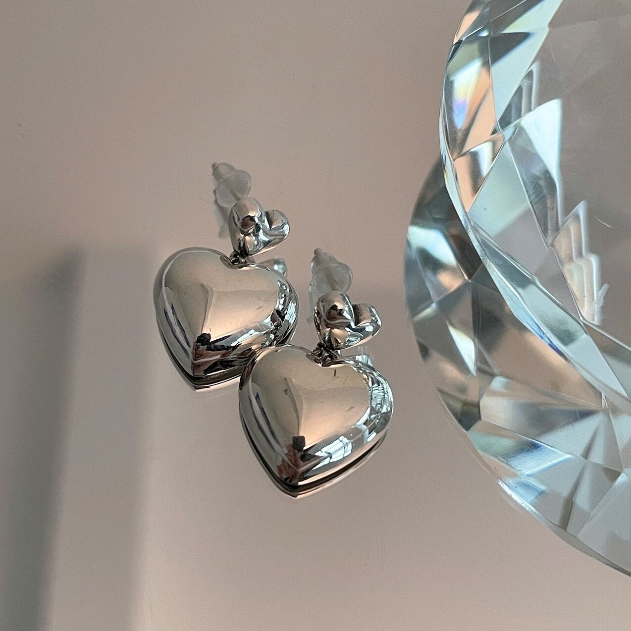 送料無料】 ピアス ハートピアス シルバー ダブルハートピアス
