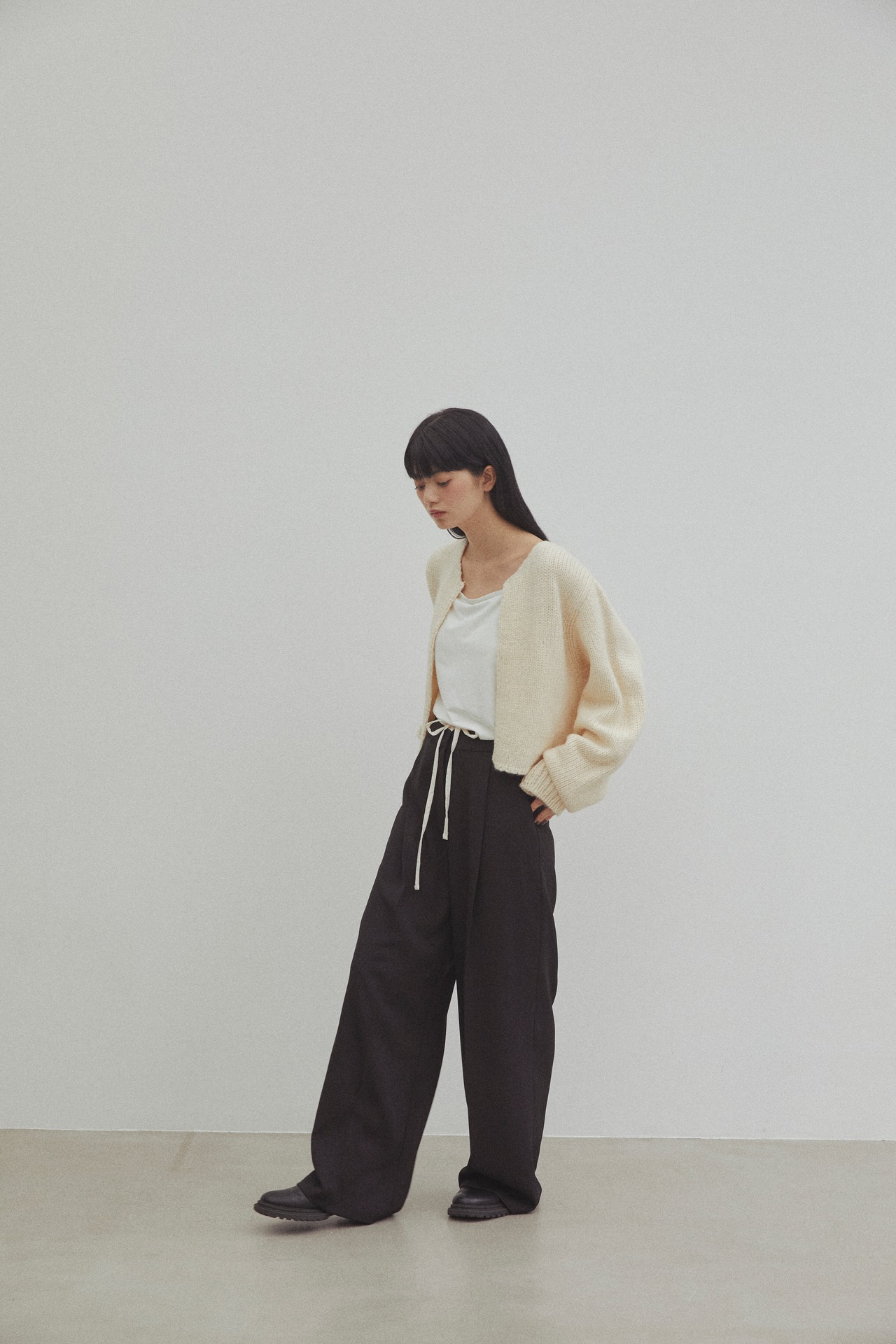 DU125901 layered straight pants