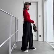 フロントダブルハイネックシアーPO/レッド