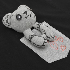 【WE11DONE】BLACK DOODLE TEDDY T-SHIRT