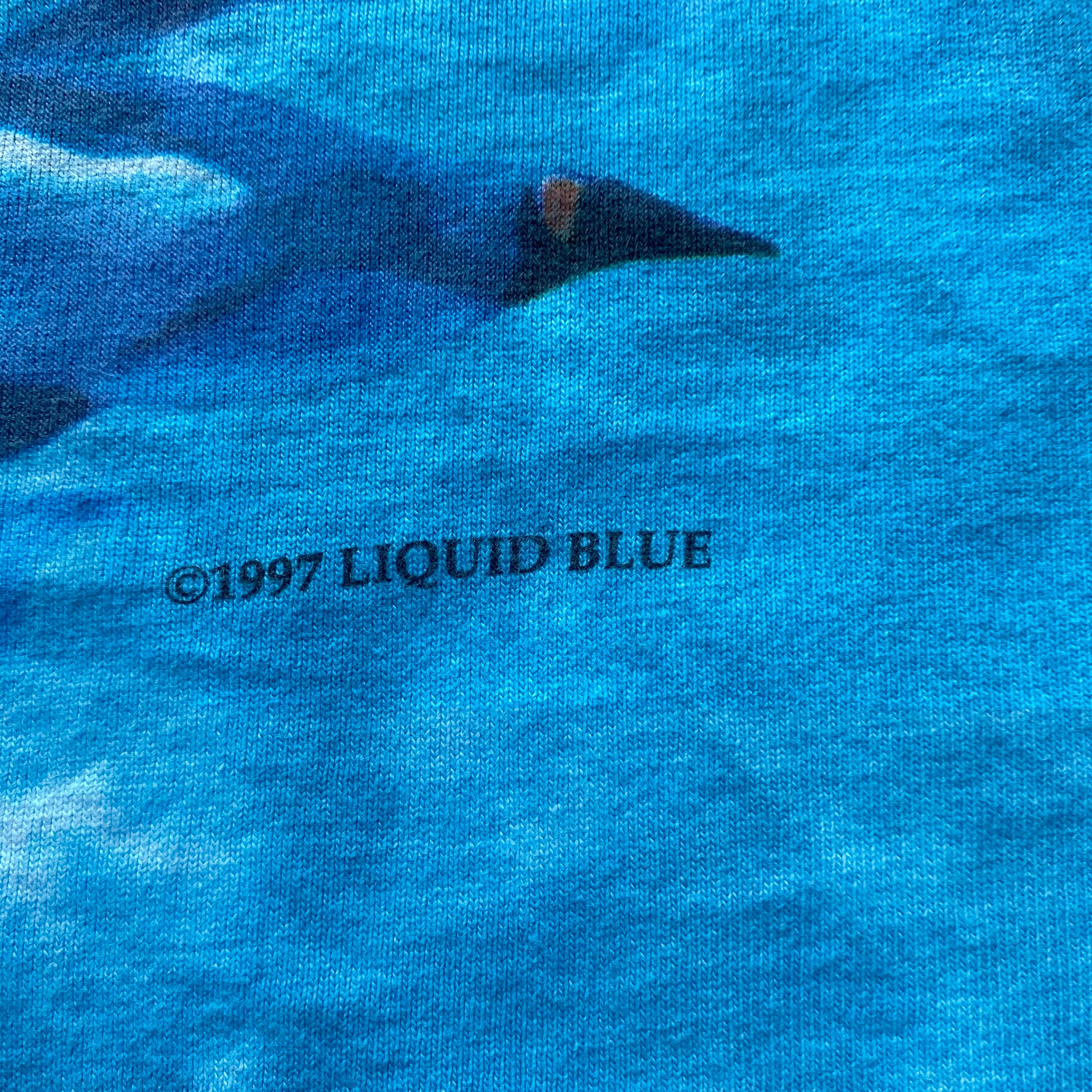 00年代 リキッドブルー LIQUID BLUE ヒョウ柄 大判プリント アニマルプリントTシャツ USA製 メンズM /evb001795