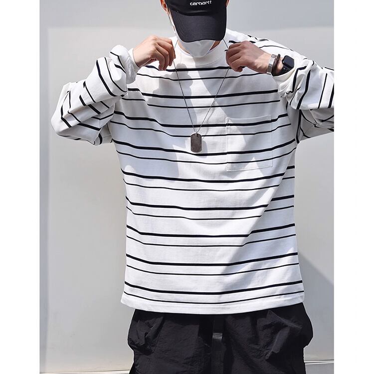 ★CUSTOM WOVEN STRIPE WASH RETRO T　　　A0787