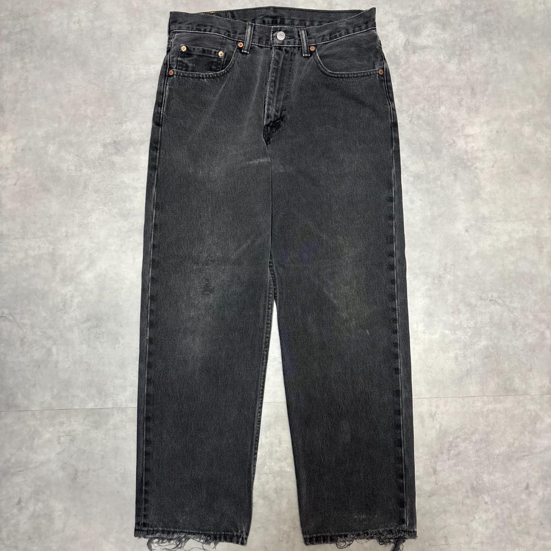 リーバイス550 Levis W32 ブラックデニムボトム 黒 古着 20016