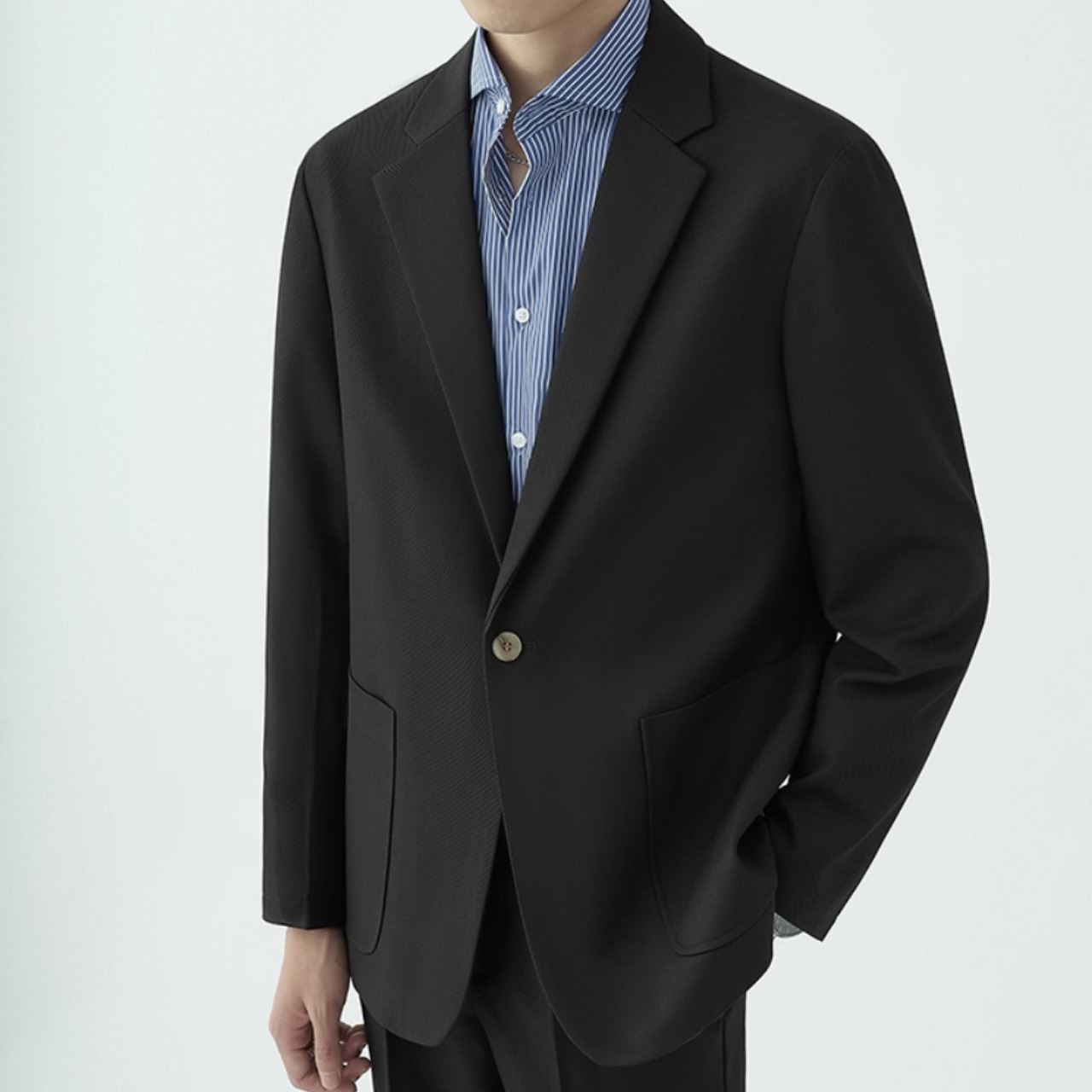 シングルブレスト ノッチドラペル ジャケット＆パンツ セットアップ af0378