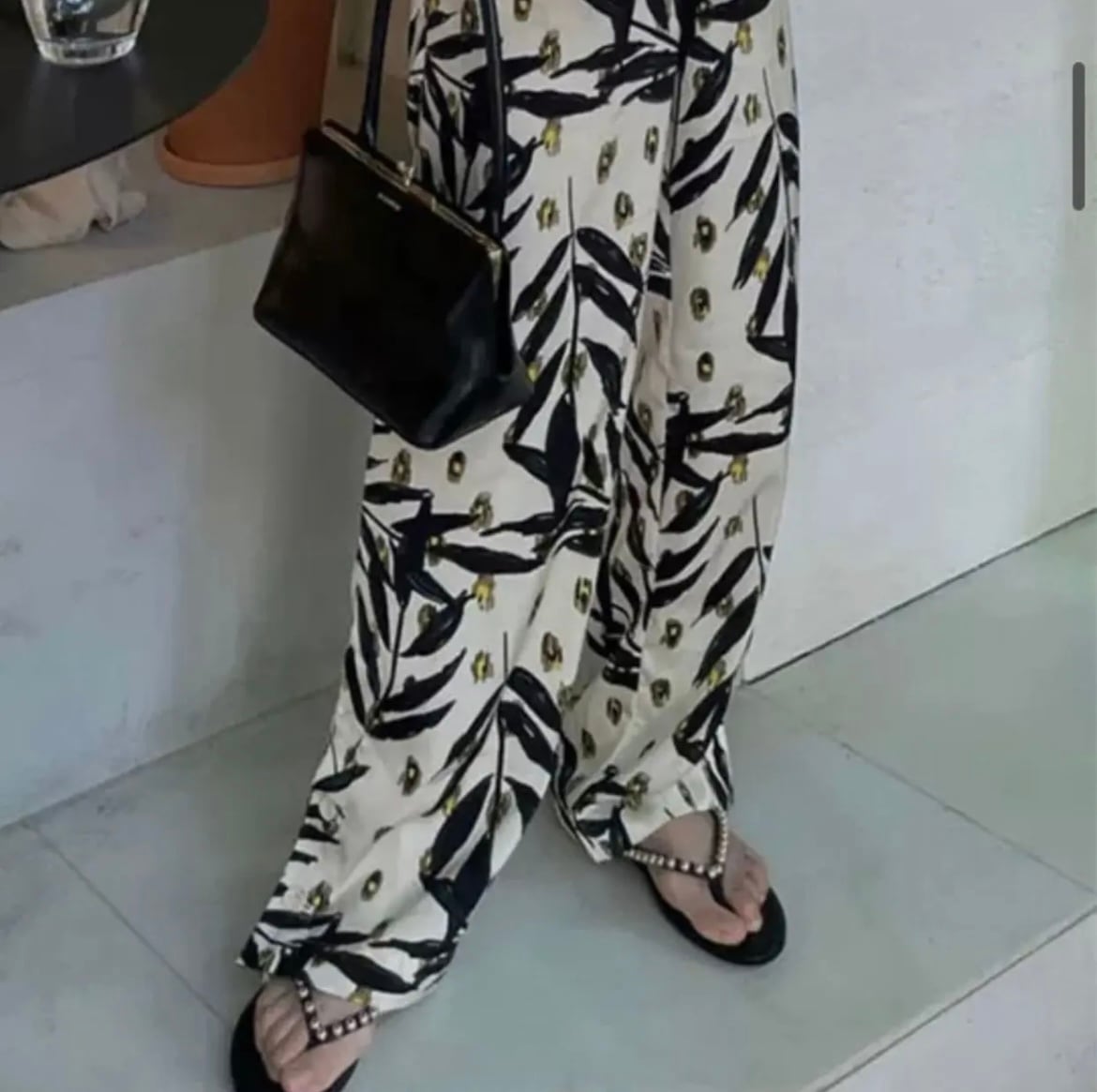 【3サイズ】リーフ柄デザインパンツ