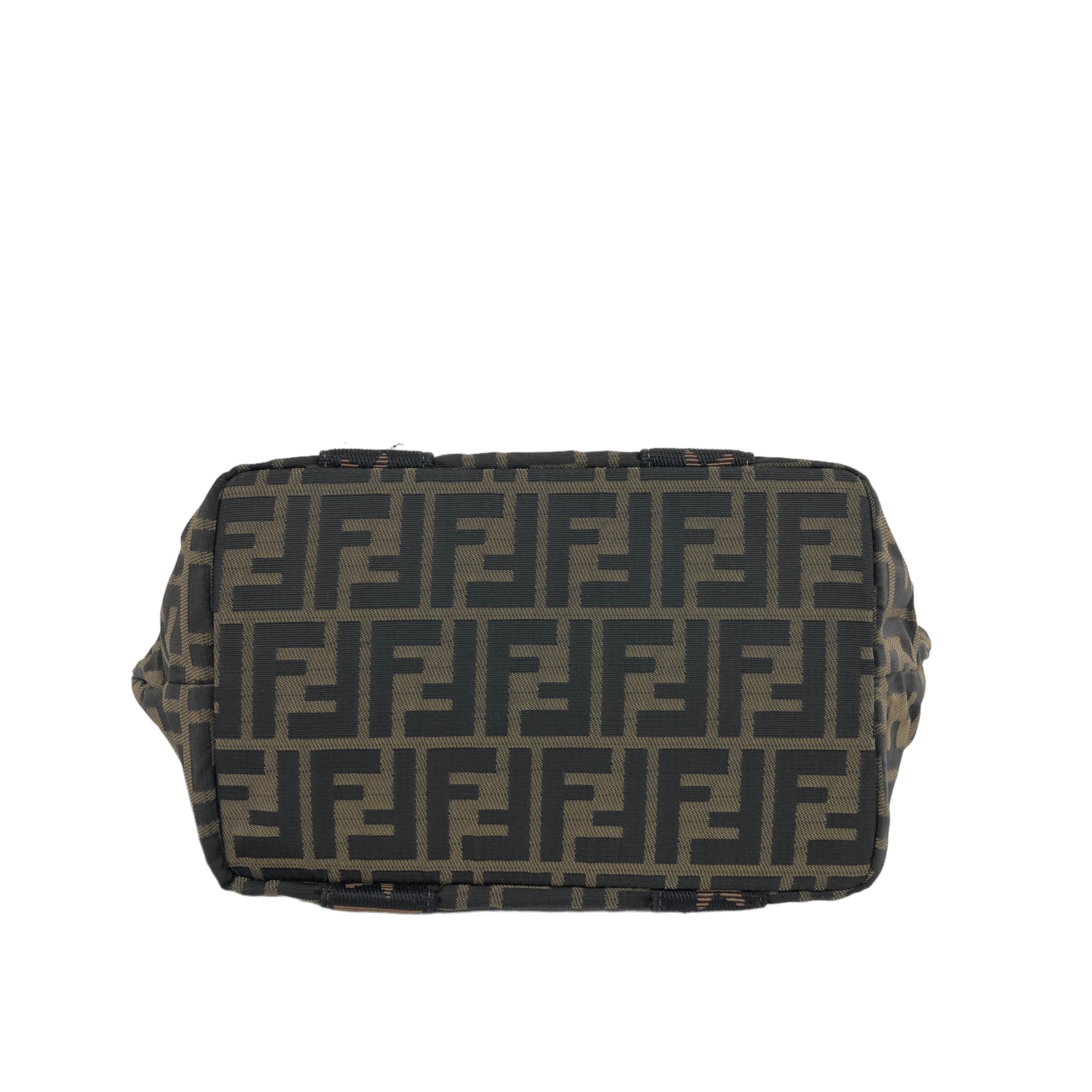 FENDI ヴィンテージ ハンドバッグ ズッカ キャンバス フェンディロゴ FENDI フェンディ ズッカ ロゴ キャンバス ハンドバッグ ブラウン