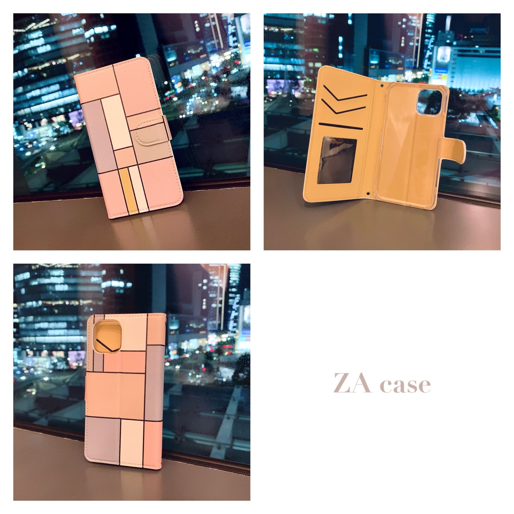 手帳型 くすみマカロン Za Case