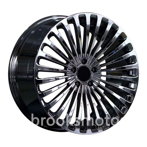 22インチ ニュークロームブラックホイールメルセデスベンツ EQS450 セダン用 22X9.5 4 本セット BRN-1758-3