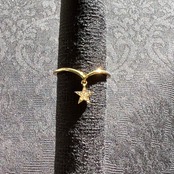 [charm] v-shaped star charm ring