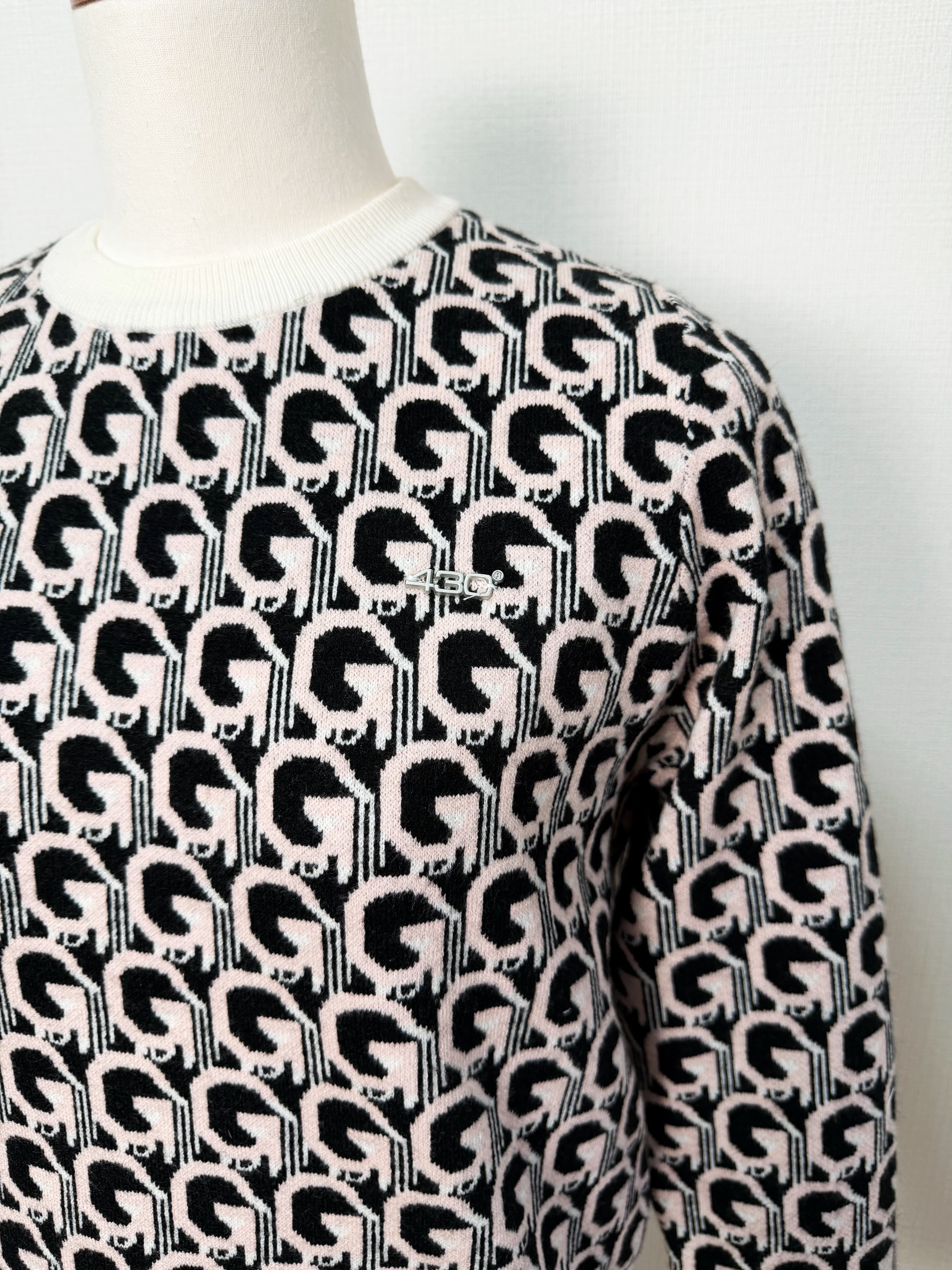 即納＊防風裏地Iconic G Pattern Knit（Black / Blue） | cerva